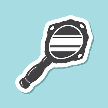 Mirror sticker icon in flat style. Hand mirror glass vector illustration on.. Illustration