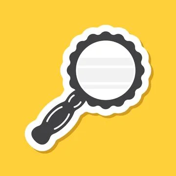Mirror sticker icon in flat style. Hand mirror glass vector illustration on.. Stock Illustration
