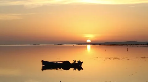 Mirror Like Sunset in the Mediterranean Stock Footage 45211290