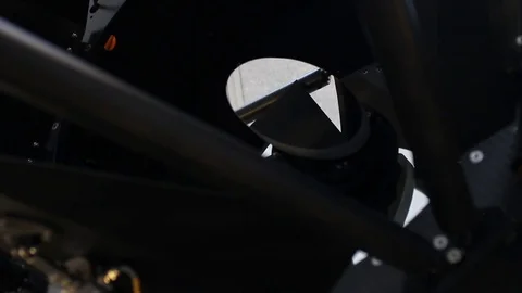 Mirror of a telescope inside the dome of an observatory. Video stock 81613169