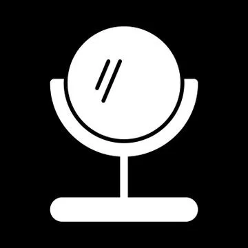Mirror vector icon. Black and white table make-up mirror illustration. Solid Stock Illustration