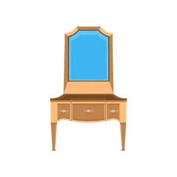Mirror vector reflection icon frame isolated illustration flat cartoon decor  Illustrazione stock