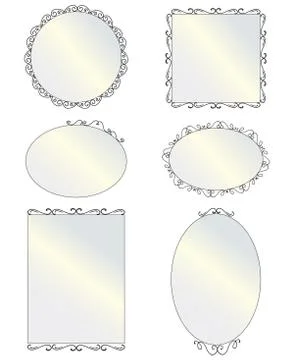 Mirror with vintage frames. Vector illustration Stock Illustration