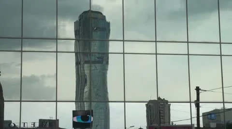 Mirror wall of the building Stock Footage 21039146