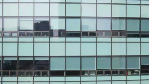 A mirror wall of a modern building close-up, modern architecture Stock Footage 148698842