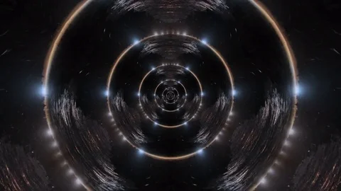 Mirror wave light triangle ring infinite zoom abstract art 4k Stock Footage 72131312