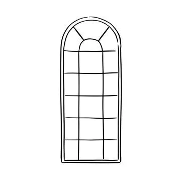 Mirror window pane drawing Illustrazione stock