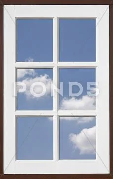 Mirror window reflecting blue sky Stock Photos