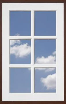 Mirror window reflecting blue sky Stock Photos