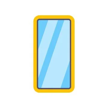 Mirror with yellow frame reflecting light illustration Stockillustratie