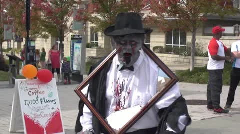 Mirror Zombie Walkby Stock Footage 12608514