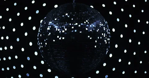 Mirrorball Disco Ball Black Silver Full 1 Stock Footage 48816052