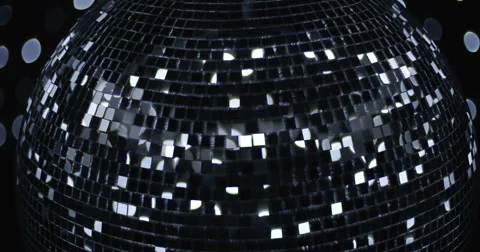Mirrorball Disco Ball Black Silver Close Up Stock Footage 48824810