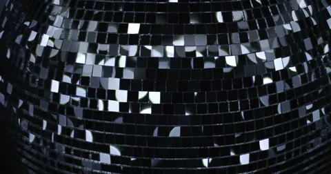 Mirrorball Disco Ball  Close Top View Stock Footage 49016535