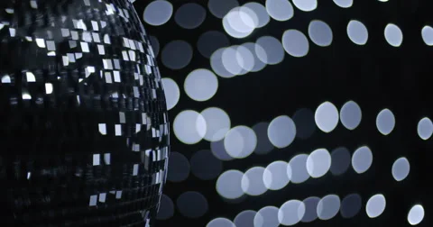 Mirrorball Disco Ball Left Bokeh Silver 2 Video stock 48869124