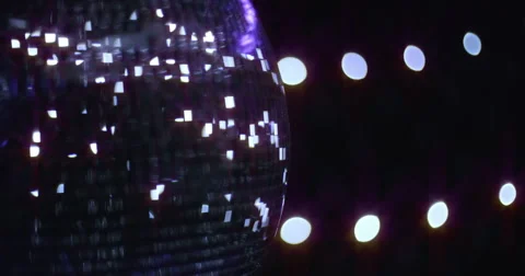 Mirrorball Disco Ball Left Side Violett Shine Video stock 48785215