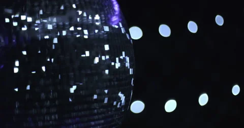 Mirrorball Disco Ball with Lights Left Side Stock Footage 49018826
