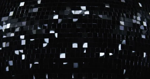 Mirrorball Disco Ball Silber Black Close Lights Stock Footage 48836746