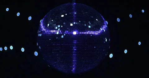 Mirrorball Disco Ball UV Lights 2 Stock Footage 49020057