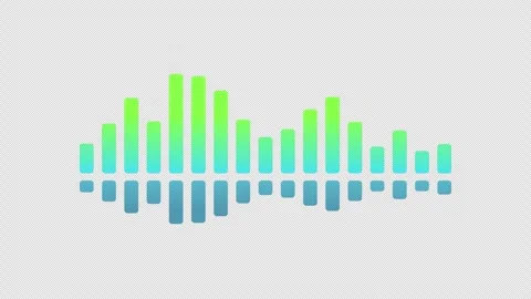 Mirrored audio spectrum bars on transparent background Stock-Footage 331416184
