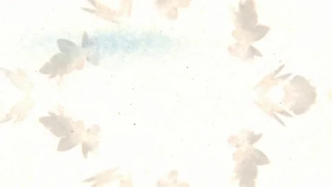 Mirrored dark shapes and mottled blossoms pulsing into view Stock Footage 346778423
