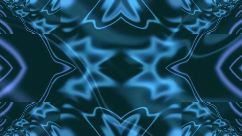 Mirrored Deep Blue Fluid Silk Symmetrical Pattern Vidéo 333695504