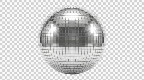 Mirrored disco ball sphere with reflective object as cut out PNG Stock Photos
