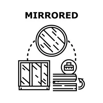 Mirrored glass surface manufacturing process concept Stock Illustration