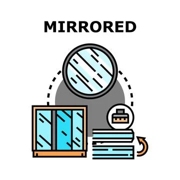Mirrored glass surface manufacturing process concept Иллюстрация