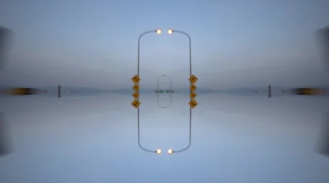 Mirrored Highway drive through, CG clip 04 Stock Footage 68037701