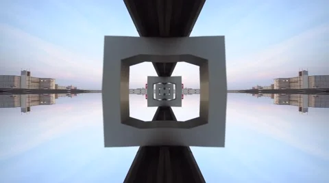 Mirrored Highway drive through, CG clip 02 Stock Footage 68037702