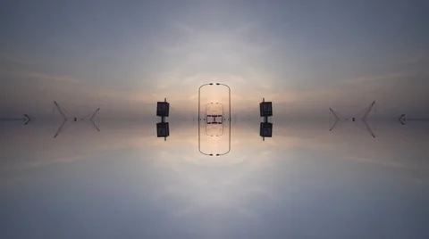 Mirrored Highway drive through, CG clip 03 Stock Footage 68037706