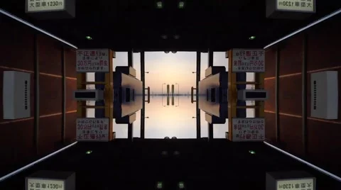 Mirrored Highway drive through Stock Footage 68037694