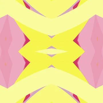 Mirrored line-art composition in neon yellow, orange glow, soft red, deep sea, p Stock Illustration