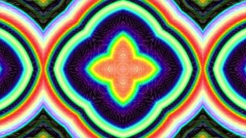 Mirrored mandala. Hypnotic motion. Lots of colors. Pulsing 3d render Stock Footage 155078745
