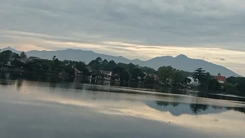 Mirrored mountain Stock Footage 222453592