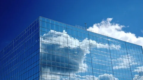 Mirrored office building time-lapse Stock Footage 88786631