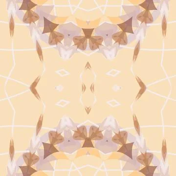 Mirrored ornamental composition rendered in sand, golden rod, copper, brick red, Stock Illustration
