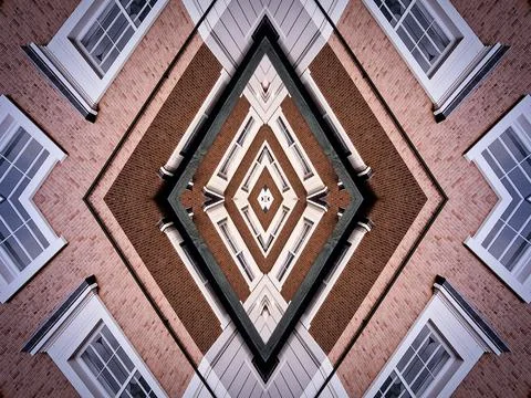 A mirrored pattern made from classical architectural elements for backgrounds Stock Photos