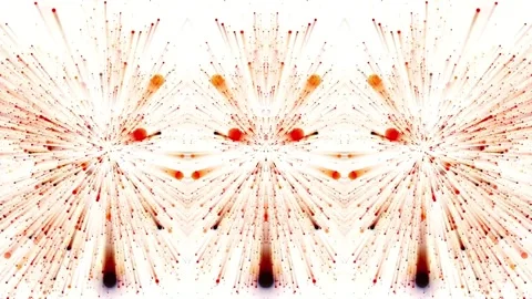 Mirrored red-orange dust flying from the center to the sides. Stock Footage 250560213