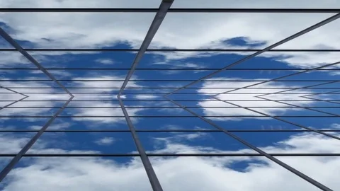 Mirrored Reflected Clouds on an Infinite Plane in Motion and Moving Out 動画素材 76884480