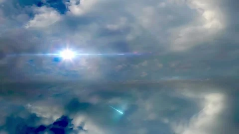 Mirrored Sky Sci-Fi Futuristic Flashes Falling Stars Animated Cinemagraph Stock Footage 255608221