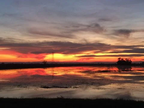 Mirrored Sunset Stock Photos