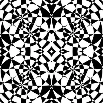 Mirrored symmetrical pattern. Geometric monochrome background. Tessellating,  Stock Illustration