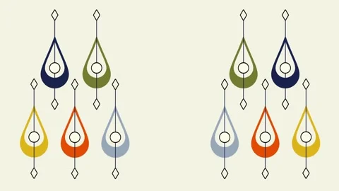 Mirrored Teardrop Pendant Clusters Stock Footage 346803631