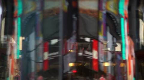 Mirrored Times Square reflection Stock Footage 37462378