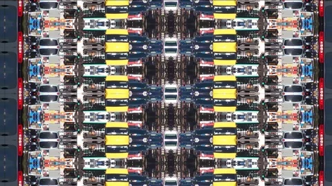 Mirrored Traffic of Cars Loop Ready Stock Footage 109486673