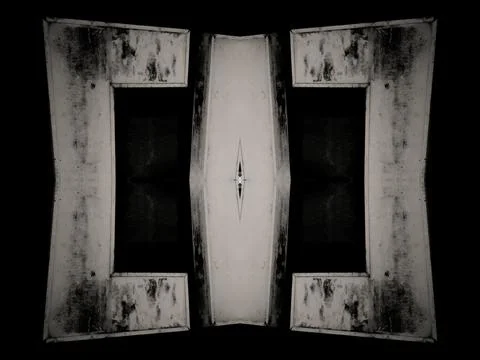 Mirrored visualisation of geometric architectural shapes Stock Illustration