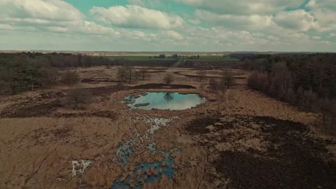Mirroring lake between the moors Stock Footage 236458647