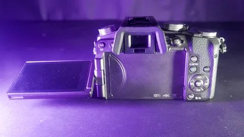 Mirrorless camera back view Stock Photos